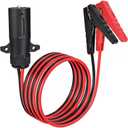 7 Way Power Access to Alligator Clips Cable, 10AWG 7 Pin Trailer Plug to Crocodile Clip Connector, 2-Pin 12V Power Source for RV Truck Trailer Quick Connect, 6.5FT