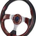 Universal Golf Cart Steering Wheel For Club Car,EZGO,Yamaha,Star Car and Other Brands Golf Carts and Boats as well.Adapter Sold Seperately. (Steering Wheel - Wooden Grain)