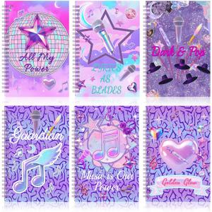6 Pack Kpop Notebook Journal School Supplies Music Party Favor, 100 Page