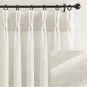 Thick Linen 80 Inch Length Curtains 2 Panels Set for Living Room Dining Room,Light Filtering Cottage Core Modern Window Drapes 80 Inch Long Privacy Farmhouse Pleated Curtain with Back Tab