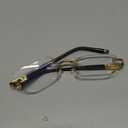 Rimless Reading Glasses, Spring Hinge Readers, Diamond Cut Edge Design Blue Light Glasses