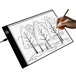A4 LED Light Box for Tracing and Drawing - Ultra Thin Adjustable Light Table, USB Trace Light UP Pad Screen, Small Copy Board Tracer for Kids Artists, Sketching, Stenciling, and Art Crafting.