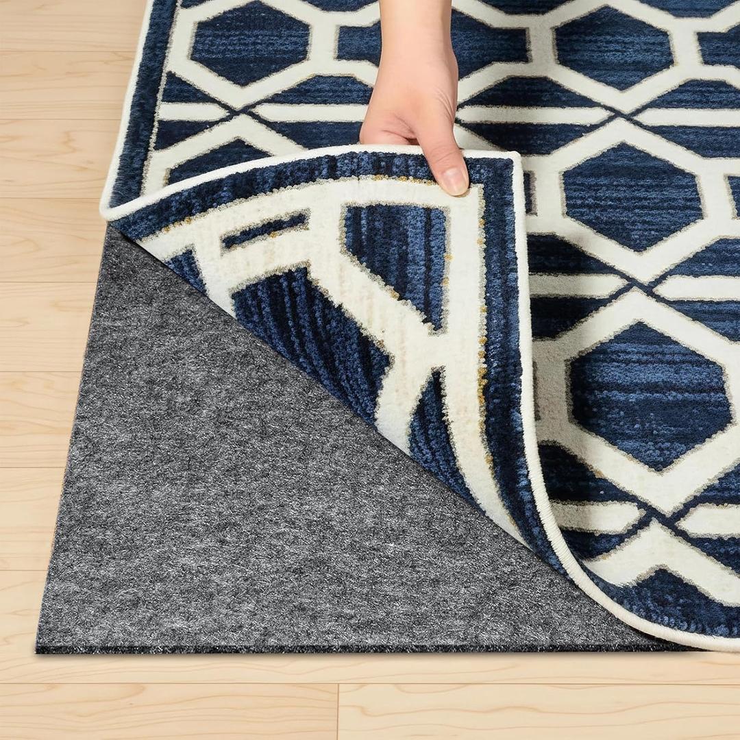 Felt and Rubber Backing Rug Pad, 2"x4" Non-Slip Rug Pads, 1/8 Thick, Under Area Carpet Protective Pads, Cushioned Gripper Pads for All Floors and Finishes, Keeps Rugs in Place, Soft and Secure