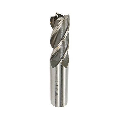 Rannb End Mill 3/4" Cutting Dia 3/4" Shank Dia End Mill Drill Bits for Cuttting Metal Stainless Steel Cast Iron
