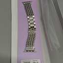 Minyee Compatible with Apple Watch Band 41/40/38/44/45/46/49/42mm Women, Dressy Stainless Steel Metal Adjustable Chain Strap Link Bracelet Wristband for iWatch Series 11 10 9 8 7 6 5 4 3 2 1 Ultra SE (Starlight)