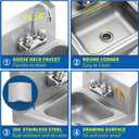 BIEAMA Stainless Steel Hand Sink NSF 17x 15" Wall Mount Commercial Hand Washing Sink, with Strainer and Faucet, for Home, Stores, Restaurants, Bars