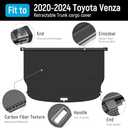 Cargo Cover Compatible with Toyota Venza 2024 2023 2022 2021 2020 Accessories Carbon Fiber Texture Retractable Trunk Cover Security Shield Luggage Privacy (Carbon Fiber Texture)