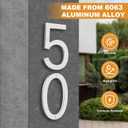 8 Inch Large Metal House Number for Outside, Modern Floating Home Address Numbers, Aluminum Silver Anti-Rust numbers for house for Garden Front Door Garage Apartment Signage,911 Visibility Signage (8)