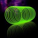 Glow Fever Glow Sticks Bulk 100ct 22'' Glow Necklaces with Connectors, Neon Light Sticks for Party Festivals Raves Concert Birthday Wedding, Green