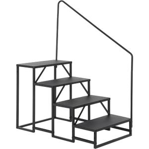 RV Step Ladder, 4 Step Ladder with Handrail, Heavy Duty 660lbs, Portable Pool Ladder, Portable Outdoor Stairs for Camper, Travel Trailer, Porch, Mobile Home & Pet