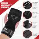 COFOF Weight Lifting Wrist Strap, Double Layer Leather Wrist Strap for Deadlift and Powerlifting, Adjustable Neoprene Padded Gym Workout Lifting Hooks (Pair)