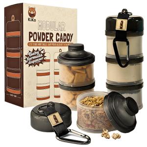 Formula Container to Go  Baby Essentials, Stackable Formula Dispenser for Night Feedings, Snacks and More  2 Pack, by KiKo (Black)