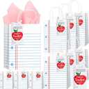 Kolldenn 24 Sets End of the Year Teacher Gift Bags with Tissue Paper Teacher Appreciation Line Notebook Gift Bags with Handle Cards Back to School for Retirement