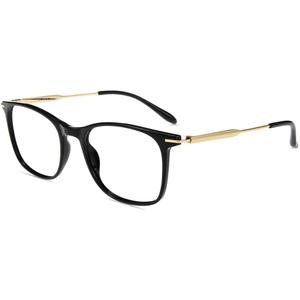 Firmoo Blue Light Glasses for Women Men, Reading Glasses 0.0x-3.0x, Ultra Light Square Frame, Premium TR90 & Metal Blend