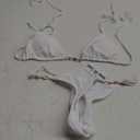 TASHEHE Women's Triangle Thong Bikini Set Sexy String Brazillian Two Piece Swimsuit Cute Bikini Bathing Suit M