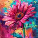Pink Gerber Flower Jigsaw Puzzle 1000 Pieces for Adults,Valentine Day Colorful Style Floral Jigsaw Puzzles for Challenging Family Activity Games DIY Puzzle for Home Wall Decor Gifts - 20 x 27 Inches