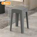 Timati 2 Set Dining Chair Meal Chairs, Household Plastic Stool, PU Leather Upholstered Dining Chair, Armless Leisure Side Chair with Wood Legs for Dining Room Kitchen Living Room Bedroom (Grey G)