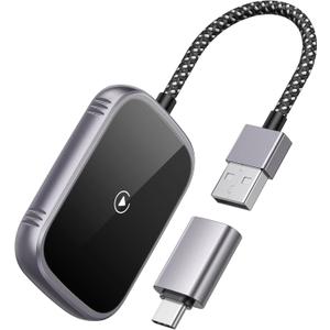 Wireless Carplay Adapter, 2 in 1 CarPlay & Android Auto Wireless Adapter, 2025 Upgraded Auto-Connect & Low Latency Wireless Car Play Dongle for Apple iPhone IOS10+ & Android 10+