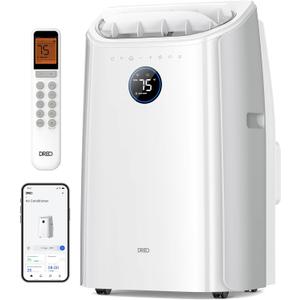 Dreo Portable Air Conditioners, 12000 BTU ASHRAE (8,000 BTU DOE) Smart AC Unit for Bedroom with Drainage-free Cooling, APP/Voice/Remote, Fan & Dehumidifier, Floor AC for Room Indoors, AC515S New (White)