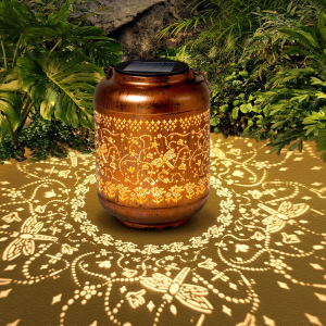 LED Hollowed Iron Decor Light Solar Powered Landscape Decorative Lamp