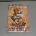 Joyline Women Girls Gifts Rustic Christmas Sign Just A Girl Who Loved Christmas Funny Tin Sign for Home Farmhouse Kicthen Bedroom She Shed Decor 8 x 12 inches (3242)