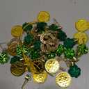 St. Patricks Day Decorations Shamrock Ornaments - 48pcs Shamrock Clover Gold Coins Horseshoe Tree Ornaments for Spring Lucky Irish Day St Patrick's Day Home Table Tree Party Hanging Decorations