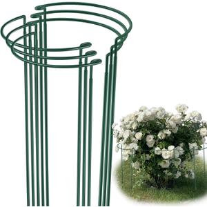 Tioncy 6 Pcs 60" H x 19.69" W Plant Support Stakes Cages for Garden, Metal Half Round Plants Tension Rods for Indoor Outdoor Large Tall Flower Vegetables Tomato Peony Rose Support
