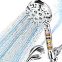 Filtered Shower Head with Handheld, High Pressure 9 Settings Shower Filter Head for Hard Water, Built-in Power Spray,Hard Water Filter Showerhead-Remove Chlorine-Dry Skin,Hair(Premium Chome)