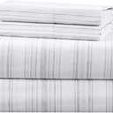 Comfort Spaces 100% Cotton Sheets King, Breathable, Naturally Cool Cotton Sheets, Soft Cotton Bed Sheets with 14" Elastic Pocket Fits up to 16" Mattress, All Seasons Sheet Set, Good Vibes Grey 4 Piece
