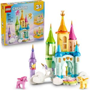 LEGO Creator 3 in 1 Unicorn Castle Building Toy for Kids - Unicorn Toy Trio for Girls & Boys, Ages 8+ - Build 3 Pretend Play Toys with 1 Set of Building Blocks - Gift Idea for Birthdays - 31175