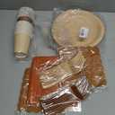 Brown Plates and Napkins Party Supplies for 24 Guests, Disposable 9 Gradient Brown Paper Plates Tableware Set for Birthday Party, Boho, Baby Shower, Autumn, Thanksgiving Decoration