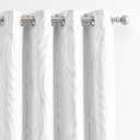 Xwincel 100% Blackout Curtains White and Silver Foil Pattern Curtains 63 Inches Long for Bedroom Metallic Silver Wave Print Drapes for Living Room Thermal Insulated Grommet Window Curtains 2 Panel Set