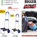 dbest products Bigger Trolley Dolly, Blue Shopping Grocery Foldable Cart