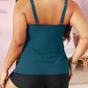 Yonique Women's Plus Size Tankini Swimsuits with Shorts Two Piece Bathing Suits Ruffle Swimsuits Tummy Control Swimwear (Blue), 18W