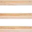 MBYD 24 Inch Floating Shelves Natural Wood Set of 3, Wall Mount Picture Ledge Wooden Wall Shelf for Home Decoration Nursery Book Shelves for Bedroom, Living Room, Office, Kitchen, 3 Same Dimensions
