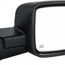 Side View Mirror Replacement Fit for fit 2011-2013 Dodge Ram 1500 3500 2011-2015 Ram 2500 2009-2010 Dodge Ram 1500 Black Power Heated Turn Signal Light Manual Folding Passenger Side Mirror, Black 