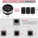 Unicook Grill Control Knob 4 Pack, Gas Burner Replacement, Chrome Plated Plastic with Nonslip Grip, Fits BBQ Gas Grills with D Shaped Valve Stem, Including 4 Knobs and 12 Adaptors