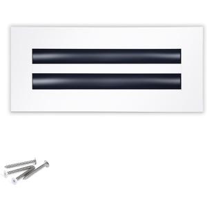 12x4 Modern AC Vent Cover  Decorative Air Vent Register Grille, Linear Slot Diffuser, Adjustable Airflow, Quiet Operation, HVAC Vent Cover for Ceiling, Wall & Floor, White Aluminum Alloy