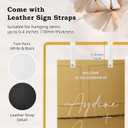 Wedding Sign Holder, Adjustable Welcome to Our Wedding Sign Stand W/Design Bundle & Leather Sign Hanging Straps, Heavy Duty Easel Stand for Sign, Wedding Seating Chart Stand, Easel for Display (Gold)