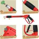 Pressure Washer Gun with Extension Replacement Wand, Power Washer Gun, M22 Fitting, 5 Nozzle Tips, 5000 PSI, 37 Inch