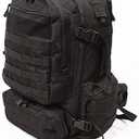 LA Police Gear LAPG Operator Tactical Backpack, Adjustable Outdoor Operation Backpack with MOLLE System, Hiking Knapsack - Black