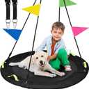 HeyZoo Tree Swing, Saucer Flying Swing 40 Inch for Kids, 900lbs Weight Capacity, with Adjustable Hanging Straps, Swing Sets for Backyard, for Indoor and Outdoor Playground, Black