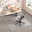 Office Chair Mat for Carpet, 45" x 53" Heavy Duty Clear PVC Large Floor Protector with Studded Backing, Non-Slip Plastic Mat for Office Chair, Desk & Rolling Computer Gaming Chair on Low Pile Carpet