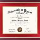 GMFrames 11x14 Wood Diploma Frame with Red Mat or Display 14x17 Certificates without Mat, Tempered Glass, Cherry Finish with Gold Trim