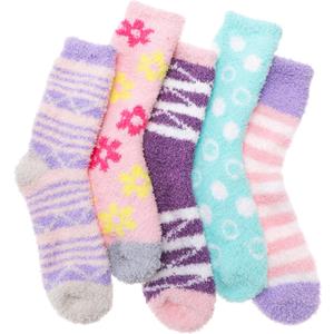 Fuzzy Slipper Socks Thick Fluffy Warm Winter Cozy Plush Soft Sleep Home Socks for Women Men (M)