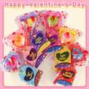Valentines Day Cards for Kids,24 Pack Heart Lollipop-Shaped Plastic Ball with Valentine Squishy Toys for Kids Valentines Party Favors School Classroom Exchange Gift