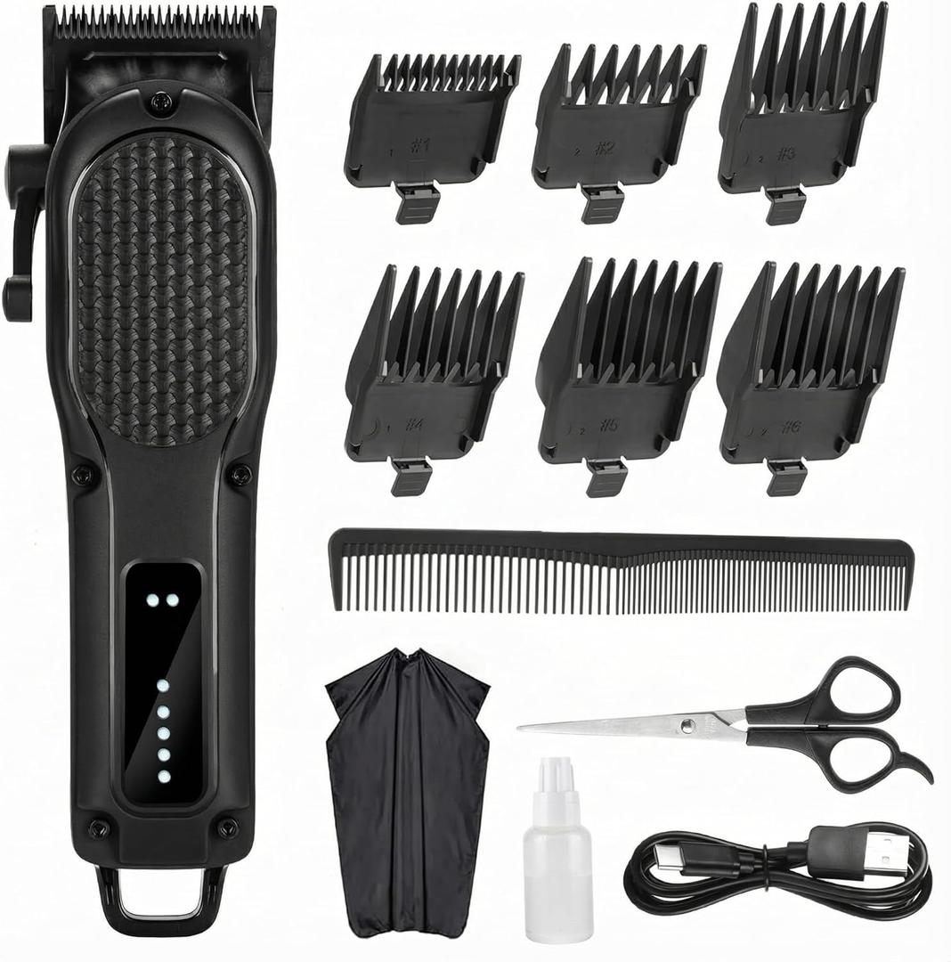 Men's Hair Clippers for Professional Hair Trimmer Cordless Rechargeable Powerful Beard Trimmer Hair Cutting Grooming Tool