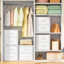 DAOUTIME 2-Pack Stackable Storage Drawers (4 Drawers Total), White Closet Organizer with Wooden Top & Metal Frame, Freestanding or Stackable Dresser for Bedroom, Living Room, Under Bed, 11.8"D x 15.8"W x 16.4"H