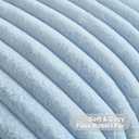 FUTEI Pack of 2 Solid Faux Fur Plush Throw Pillow Covers 18x18 Inch Soft Fluffy Striped Decorative Cushion Cases Modern Farmhouse Accent for Couch Bed Living Room, Light Blue