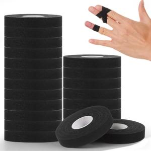 2 x Nuanchu 24 Rolls Athletic Finger Tape, 0.5 Inch x 45 ft Sports Tape for Rock Climbing, Volleyball, Basketball & Jiu Jitsu, Flexible Finger Support for Training and Spring Sports, Black